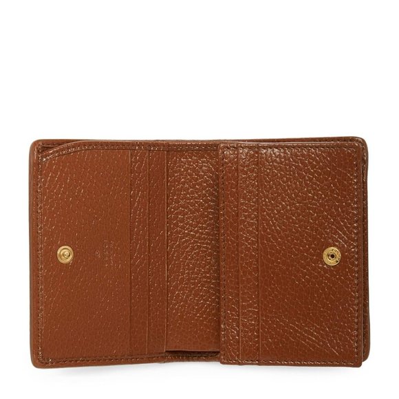 Gucci Horsebit 1955 GG Card Case Wallet Brown Leather Denim Italy New - Picture 4 of 6